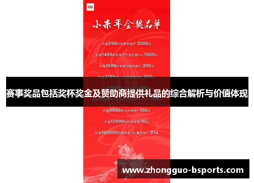 赛事奖品包括奖杯奖金及赞助商提供礼品的综合解析与价值体现